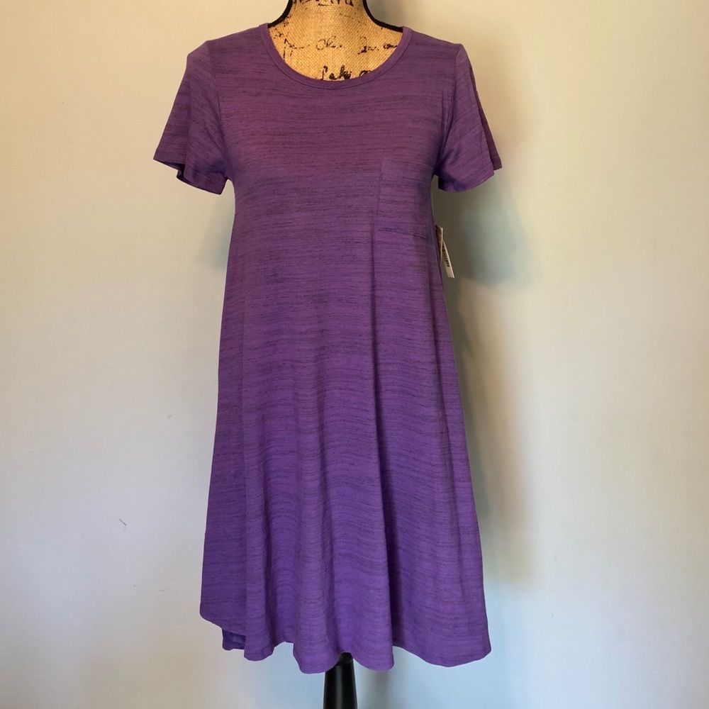 NWT LuLaRoe Solid Purple Carly Dress Size XXS